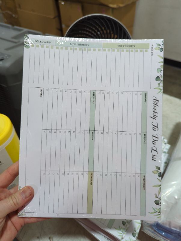 Photo 2 of Weekly TO DO List Notepad, Undated 52 Page Weekly Task Planner Pad with Checklist Tear Off-Leaves?8.5"×11"? 