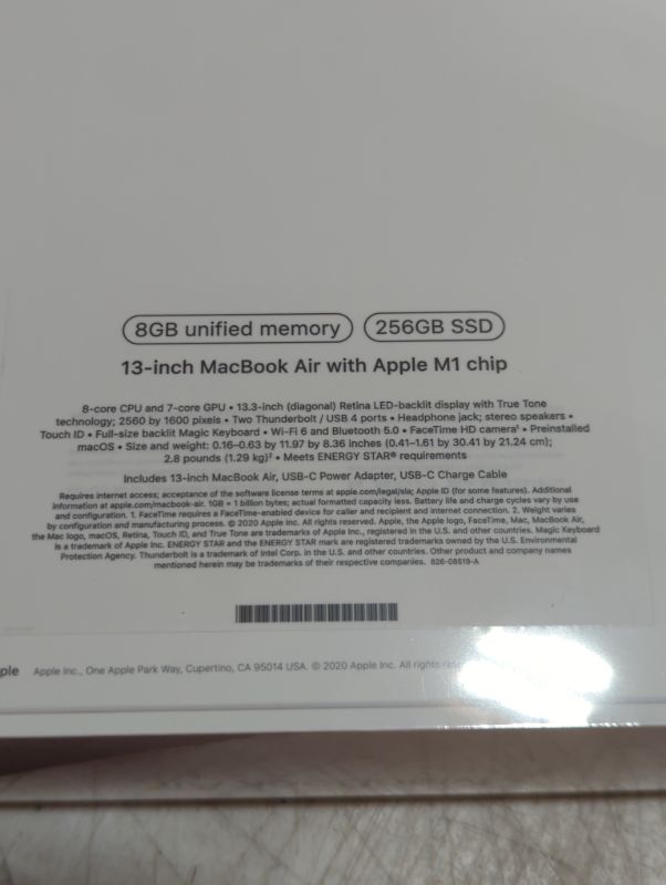 Photo 4 of "FACTORY SEALED"
Apple 2020 MacBook Air Laptop M1 Chip, 13" Retina Display, 8GB RAM, 256GB SSD Storage, Backlit Keyboard, FaceTime HD Camera, Touch ID. Works with iPhone/iPad; Space Gray 256GB Space Gray
