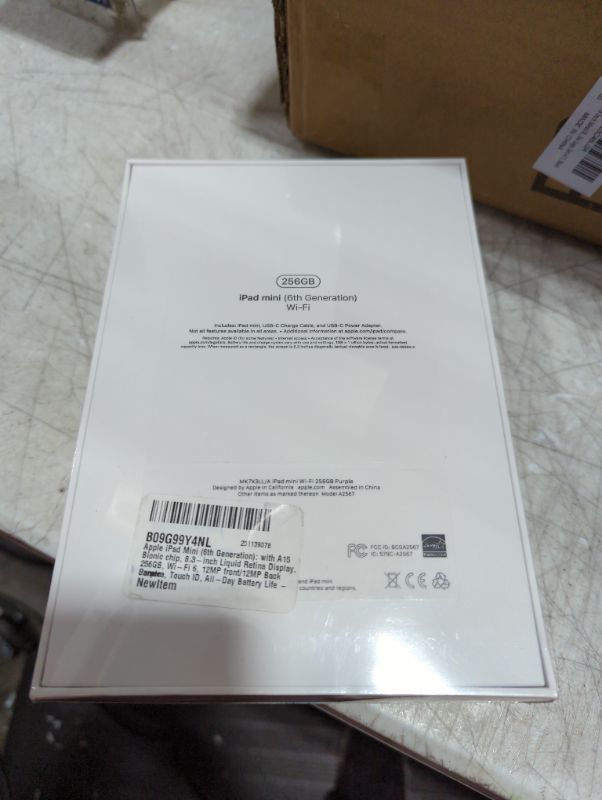 Photo 6 of "FACTORY SEALED"
Apple iPad Mini (6th Generation): with A15 Bionic chip, 8.3-inch Liquid Retina Display, 256GB, Wi-Fi 6, 12MP front/12MP Back Camera, Touch ID, All-Day Battery Life – Purple WiFi Purple 256GB