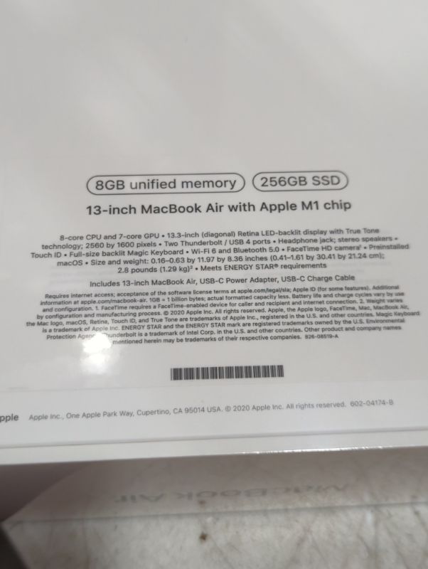 Photo 4 of "FACTORY SEALED"
Apple 2020 MacBook Air Laptop M1 Chip, 13" Retina Display, 8GB RAM, 256GB SSD Storage, Backlit Keyboard, FaceTime HD Camera, Touch ID. Works with iPhone/iPad; Space Gray 256GB Space Gray