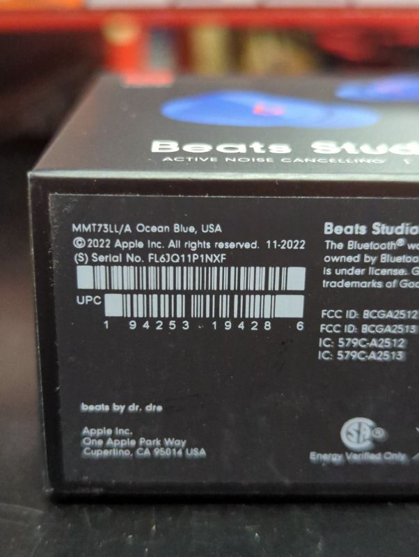 Photo 1 of "FACTORY SEALED"
Beats Studio Buds - True Wireless Noise Cancelling Earbuds - Compatible with Apple & Android, Built-in Microphone, IPX4 Rating, Sweat Resistant Earphones, Class 1 Bluetooth Headphones - Ocean Blue