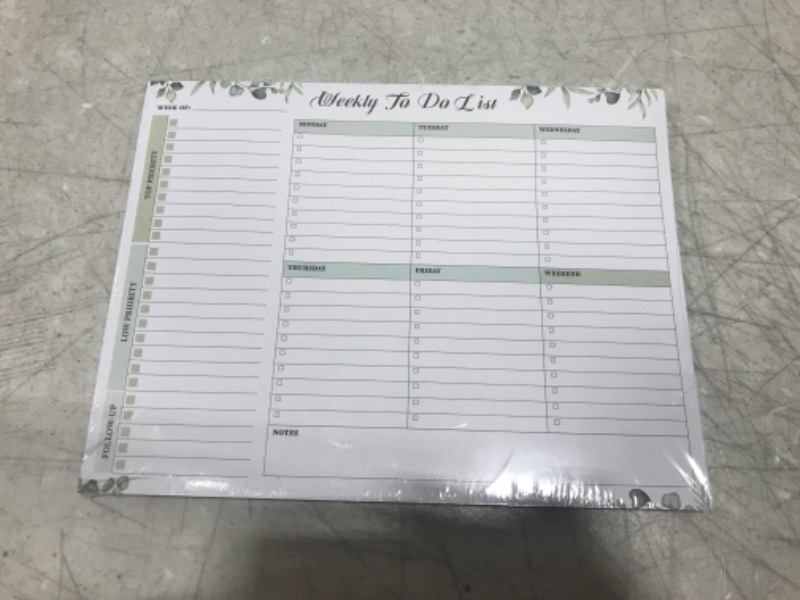 Photo 2 of Weekly TO DO List Notepad, Undated 52 Page Weekly Task Planner Pad with Checklist Tear Off-Leaves?8.5"×11"? 