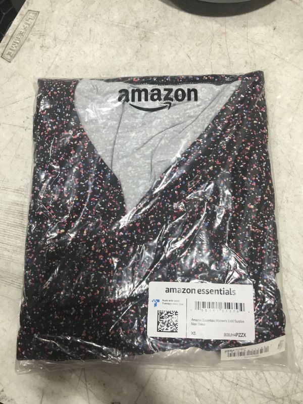 Photo 2 of Amazon Essentials Women's Waisted Maxi Dress (Available in Plus Size) Rayon Blend Black, Confetti X-Small