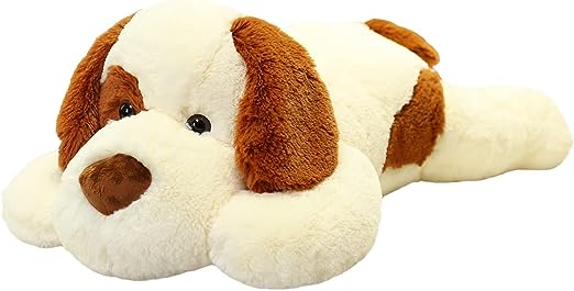 Photo 1 of 26.8 inch Large Dog Weighted Stuffed Animals, 5 lb Weighted Plush Animal, Cute Plush Toy Pillow, Gifts for Adults, Kids, Boys and Girls(White)