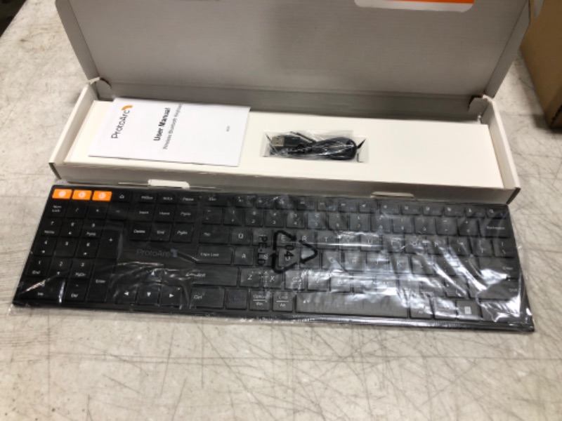 Photo 2 of ProtoArc 2.4G Wireless Left-Handed Keyboard, XK21 Bluetooth Ultra-Thin Keyboard, Rechargeable Silent Keyboard with Three Multi-Device, Windows/Mac/Android, Black https://a.co/d/2E8sMMR