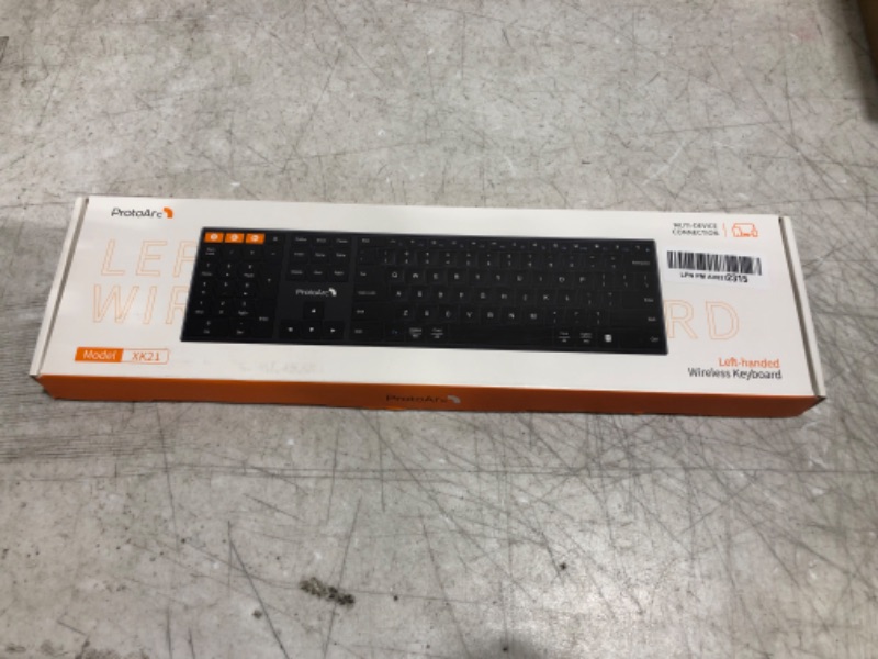 Photo 3 of ProtoArc 2.4G Wireless Left-Handed Keyboard, XK21 Bluetooth Ultra-Thin Keyboard, Rechargeable Silent Keyboard with Three Multi-Device, Windows/Mac/Android, Black https://a.co/d/2E8sMMR