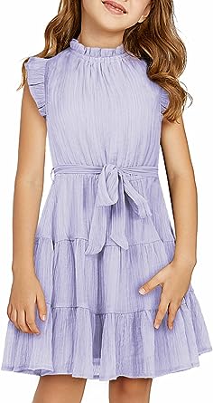 Photo 1 of blibean Tween Girl Casual Summer Dress with Tie Belt 8-12 Years
