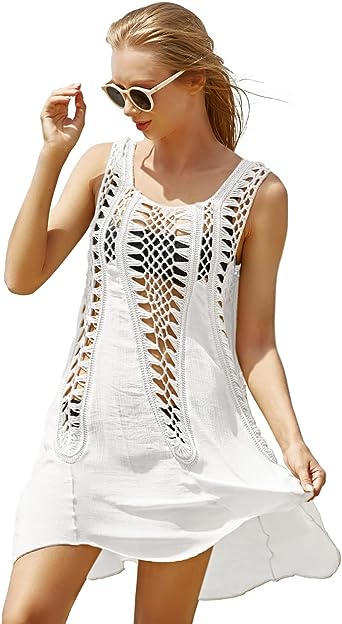 Photo 1 of Anlaey Women's Crochet Beach Cover Ups Summer Swimsuit Bikini Bathing Suit Coverups for Swimwear 