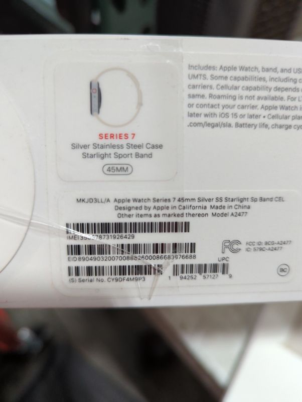 Photo 8 of "NEW FACTORY SEALED" 
Apple Watch Series 7 (GPS + Cellular, 45mm, Blue Aluminum, Abyss Blue Sport Band)79
