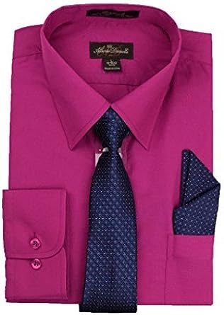 Photo 1 of Alberto Danelli Mens Dress Shirt and Tie Set, Dress Shirts for Men, Long Sleeve Button Down, Big and Tall Sizes SIZE XL 