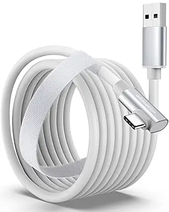 Photo 1 of Amavasion Link Cable 20FT Compatible with Oculus/Meta Quest 2/Pro Accessories and PC/Steam VR,High Speed PC Data Transfer USB 3.0 to USB C Cable for VR Headset and Gaming PC(White 20FT)