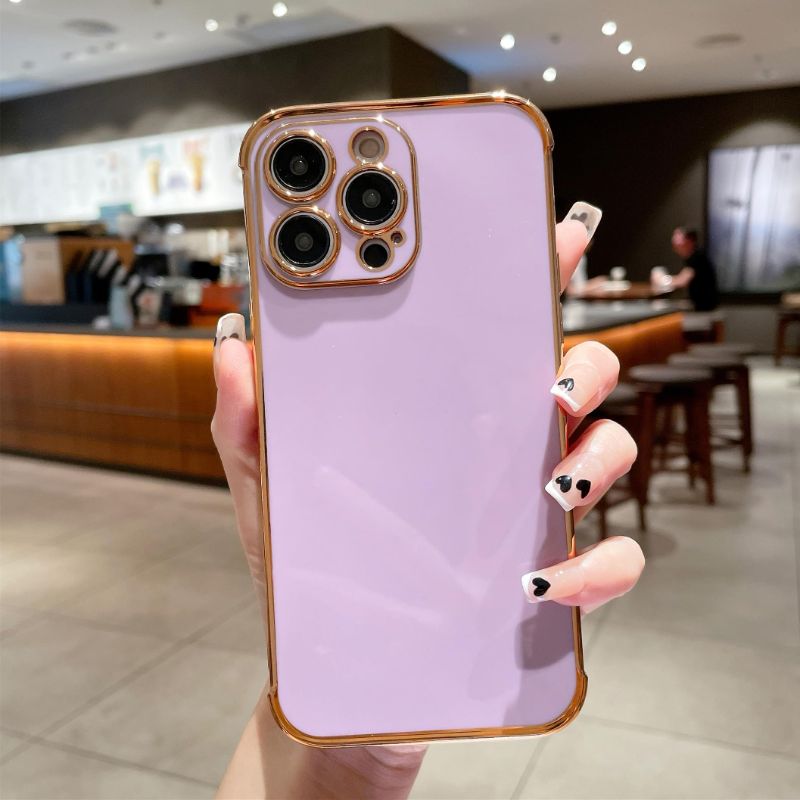 Photo 1 of Facweek [Upgraded Version] for iPhone 14 Pro Phone Case,[Thicker Gold Plating +Camera Protection +Anti-Shock Corner Bumper] for Women Girls 6.1 Inch - Purple Purple -14Pro 6.1"