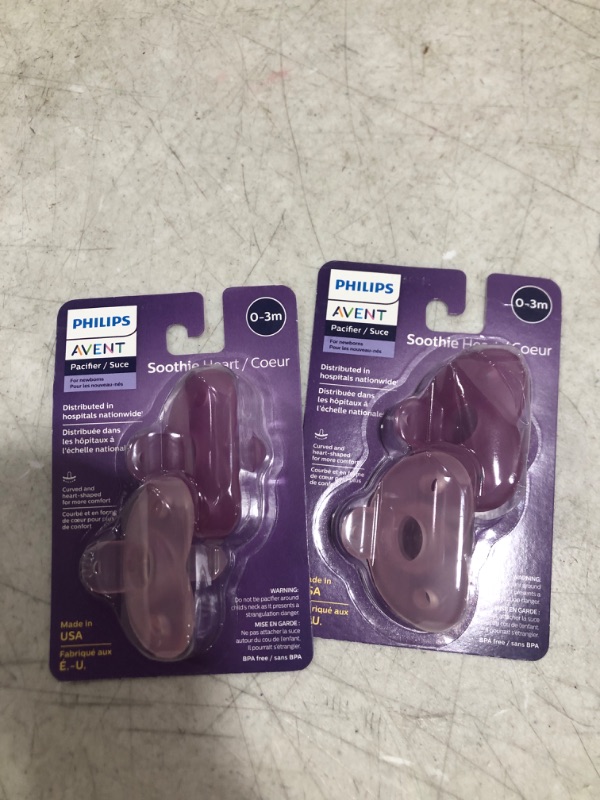 Photo 2 of Avent 2-Pack Soothie Shapes Pacififers - Purple, 0-3 Months - 2 CT 