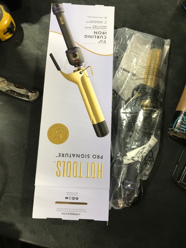 Photo 2 of Hot Tools Pro Signature 24K Gold Curling Iron/Wand | Long-Lasting, Defined Curls, (1-1/4 in) 1.25 Inch (Pack of 1)