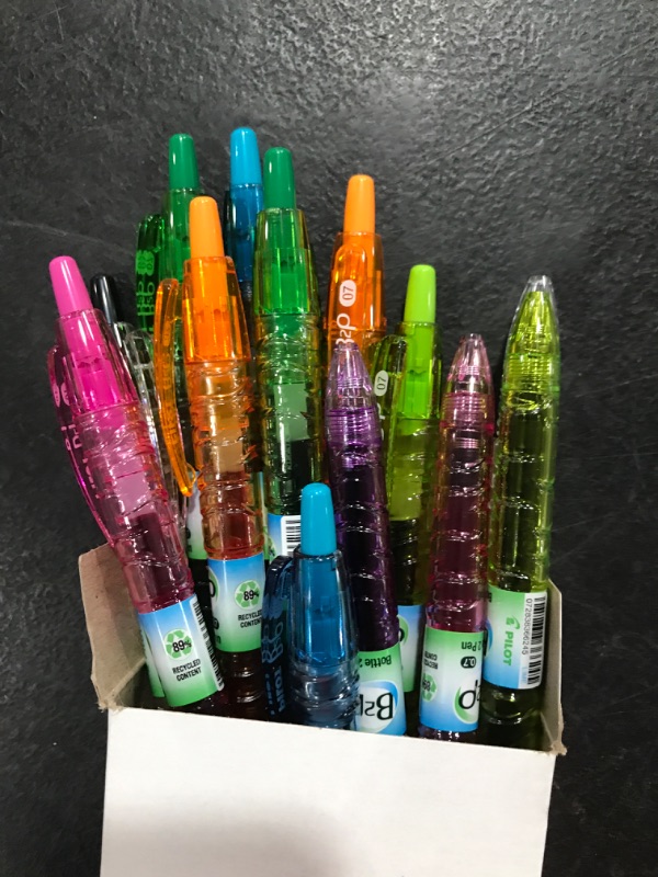 Photo 2 of PILOT B2P Colors - Bottle to Pen Refillable & Retractable Rolling Ball Gel Pen Made From Recycled Bottles, Fine Point, Assorted Color G2 Inks, 14-Pack (15355) 14 Count (Pack of 1)