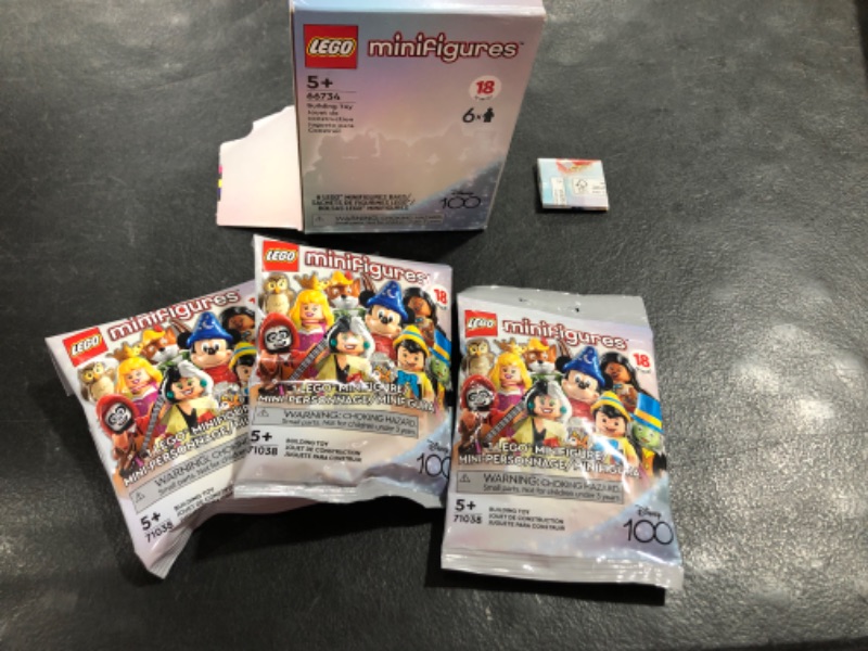 Photo 2 of LEGO Minifigures Disney 100 3 Pack 66734 Limited Edition Collectible Figures, Surprise Buildable Disney Characters for Role Play, A Gift for Imaginative Kids Ages 5+