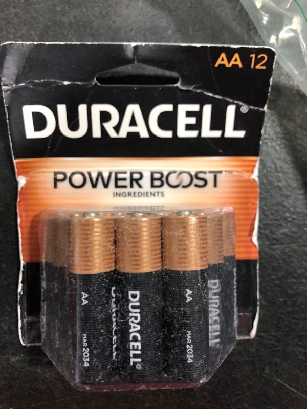 Photo 2 of Duracell Coppertop AA Batteries with Power Boost Ingredients, 12 Count Pack Double A Battery with Long-lasting Power, Alkaline AA Battery for Household and Office Devices 12 Count (Pack of 1)