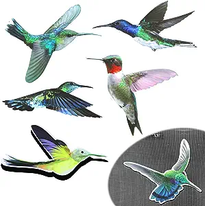 Photo 1 of 12pcs Hummingbird Magnets Screen Saver Stickers, Double Sided Patio Flexible Magnets Decorative Window Magnetic for Refrigerator Window Screen Patio Sliding Doors Garage Protector 