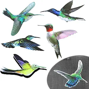 Photo 1 of 12pcs Hummingbird Magnets Screen Saver Stickers, Double Sided Patio Flexible Magnets Decorative Window Magnetic for Refrigerator Window Screen Patio Sliding Doors Garage Protector
