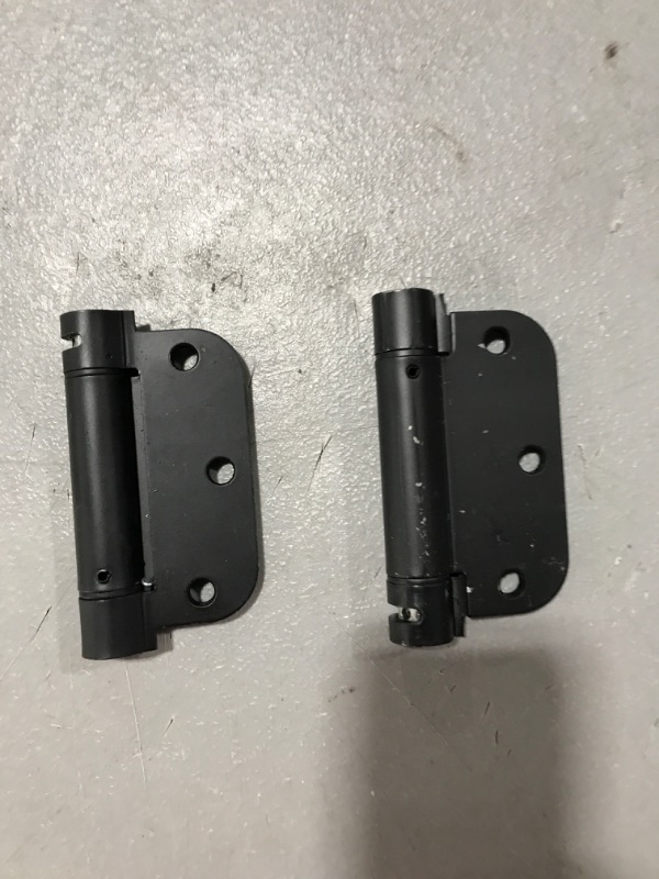 Photo 2 of HOSOM Self Closing Door Hinge 3.5 Inch, Spring Hinge, Adjustable Tension for Interior Door, UL Listed, for Left and Right Hand Door, 5/8'' Radius Corners, Matte Black, 2 Pack 3.5" 2 Pack Matte Black