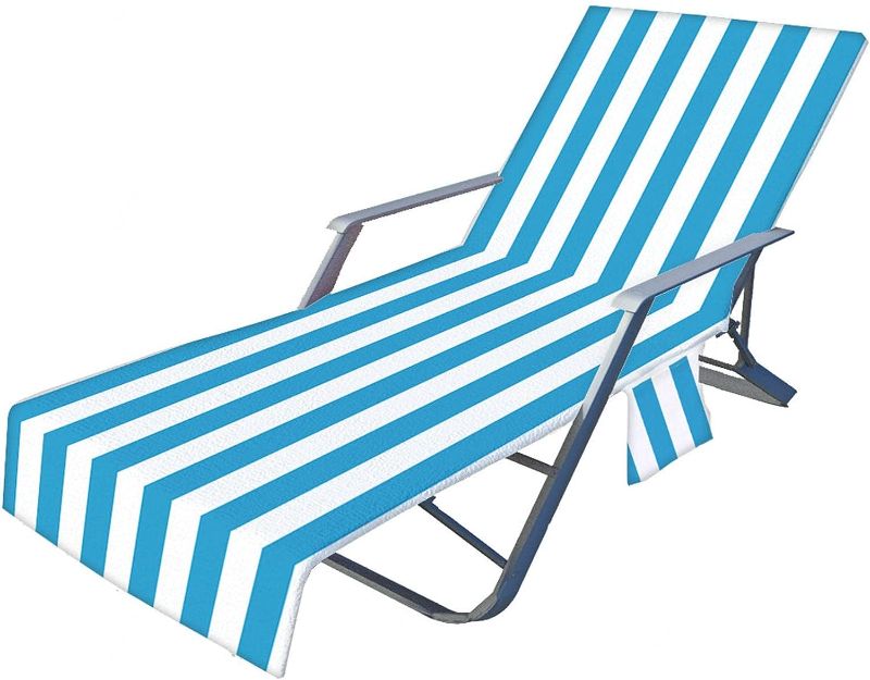 Photo 1 of 12 Pack Chaise Lounge Cover Towels 32 x 82 Inch Cotton Beach Chair Towel Cabana Stripes Pool Lounge Chair Towel Covers for Outdoor Beach Pool Patio Chaise Lounge Chair Cover