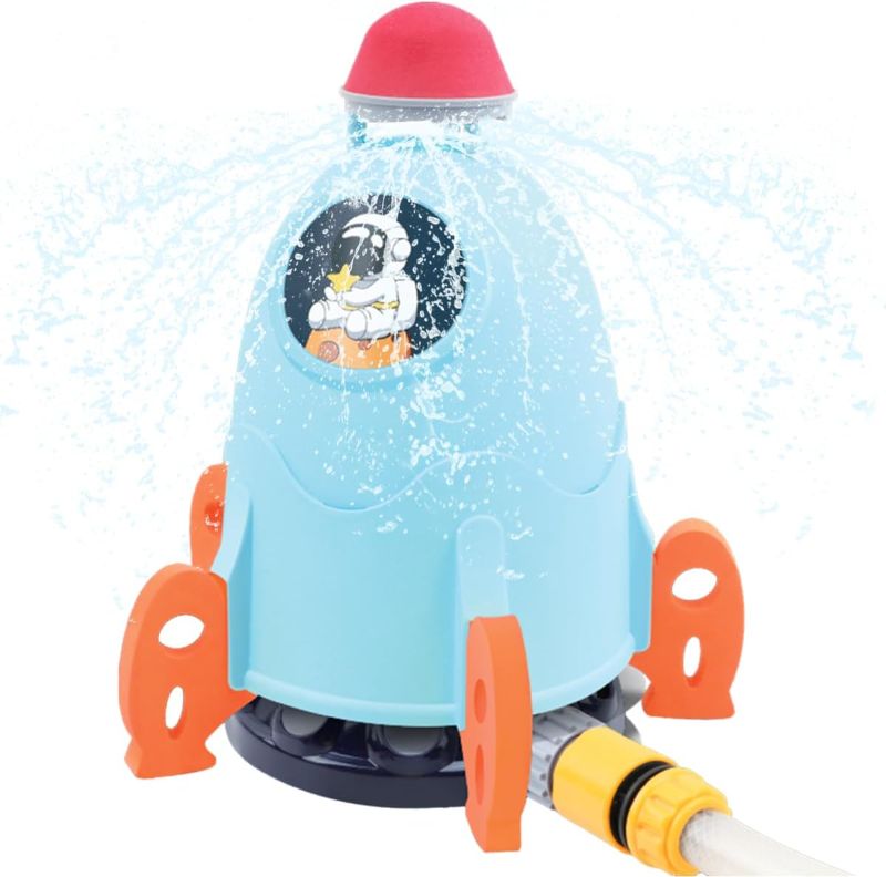 Photo 1 of BAKAM Hydro Launch Water Sprinkler for Kids Ages 3-5, Water Powered Rocket Launcher for Toddlers Outdoor Play, Kids Sprinklers Toy for Summer Garden & Backyard Water Fun 