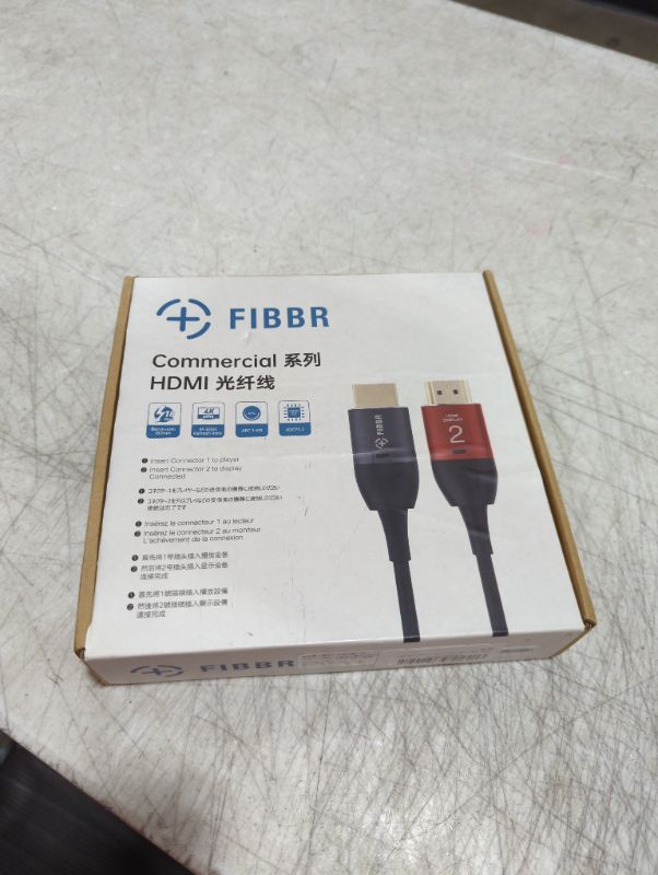 Photo 2 of FIBBR Fiber Optic HDMI 2.0 Cable, 18Gbps 4K HDR HDMI Cable, High Speed Ultra HD Unidirectional Cord HDMI Fiber Optic Cable Compatible with Home Theater, HD Video Meeting System, Survallance (15ft/5M) 