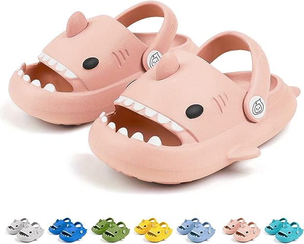 Photo 1 of BANDINI Kid's Cloud Shark Slides Toddler Sandals for Boys Girls Non-Slip Cute Comfy Thick Sole Shower Slippers Indoor Outdoor Little Kids Sandals Summer Water Shoes 19