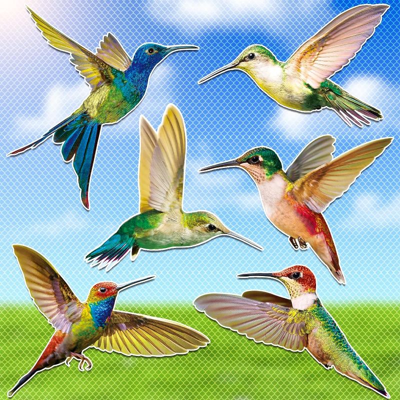 Photo 1 of 12 Pcs Hummingbird Screen Door Magnets Double Sided Flexible Screen Magnets Decorative Removable Humming Bird Stickers for Screen Doors Window Retractable Refrigerator Screen Magnets for Sliding Door