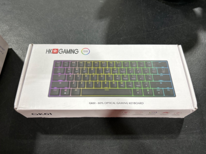 Photo 2 of HK GAMING GK61 Mechanical Gaming Keyboard - 61 Keys Multi Color RGB Illuminated LED Backlit Wired Programmable for PC/Mac Gamer Tactile (Gateron Optical Brown) Gateron Optical Brown Black