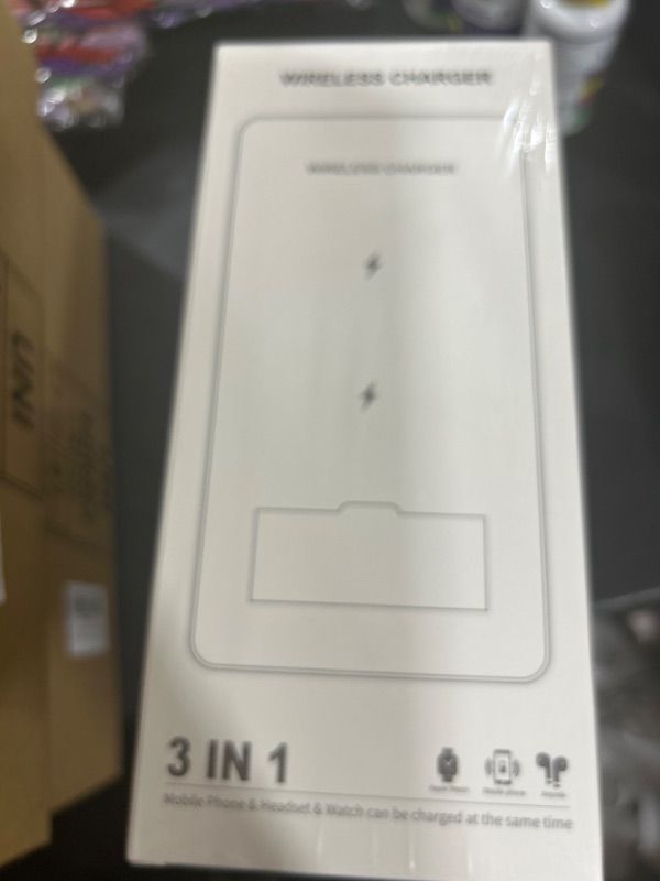 Photo 1 of Foldable Wireless Charger, 3 in 1 Wireless Charging Station,Qi Fast Wireless Charging Stand for iPhone 13/12/11 Series/XS MAX/XS/XR/X/8/8 Plus,Samsung Cell Phone,Apple Watch SE/6/5/4/3/2,AirPods Pro/2 Foldable Wireless Charger-Black
