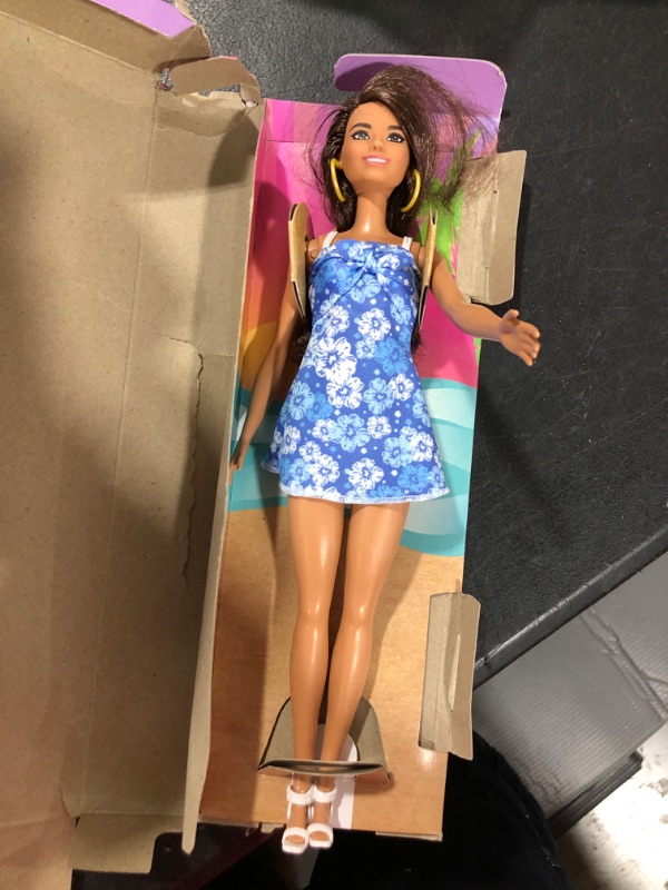 Photo 2 of Barbie Loves the Ocean Doll, Brunette with Blue Sundress and Accessories, Doll and Clothes Made From Recycled Plastics Modern Multicolor