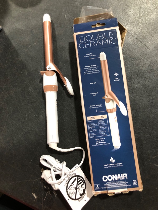 Photo 2 of Conair Double Ceramic 3/4-Inch Curling Iron, ¾-inch barrel produces tight curls – for use on short to medium hair Curling Iron 3/4-Inch