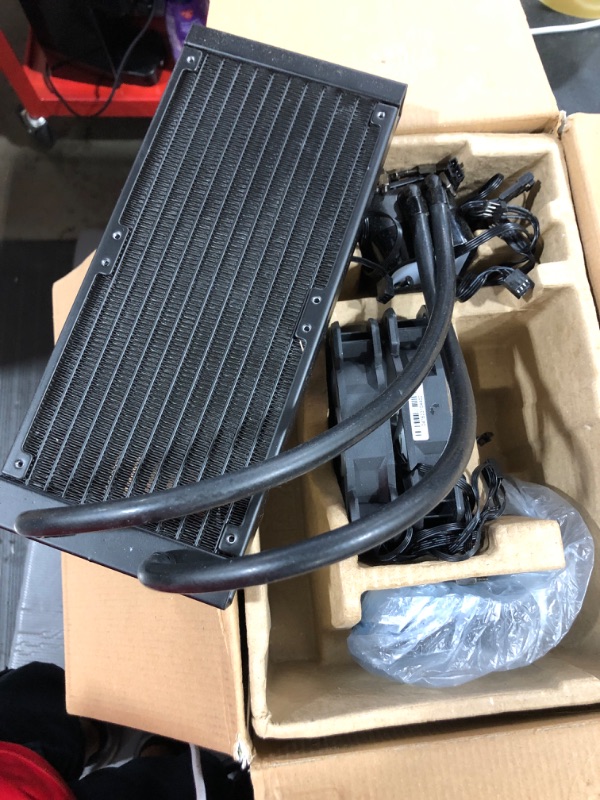 Photo 1 of Corsair H100x RGB Elite Liquid CPU Cooler For Desktop - 32 Dynamic RGB LEDs - SP120 RGB Elite Series PWM Fans with AirGuide Technology - Intel® LGA 1700, 1200, 115X, 2066, AMD® AM5/AM4 Sockets - Black