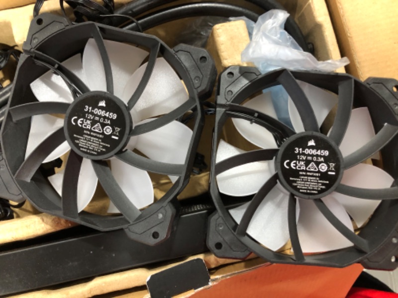 Photo 1 of Corsair H100x RGB Elite Liquid CPU Cooler For Desktop - 32 Dynamic RGB LEDs - SP120 RGB Elite Series PWM Fans with AirGuide Technology - Intel® LGA 1700, 1200, 115X, 2066, AMD® AM5/AM4 Sockets - Black