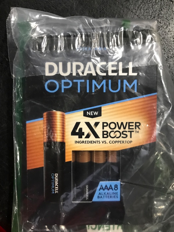 Photo 2 of Duracell Optimum AAA Batteries with Power Boost Ingredients, 8 Count Pack Triple A Battery with Long-lasting Power, All-Purpose Alkaline AAA Battery for Household and Office Devices