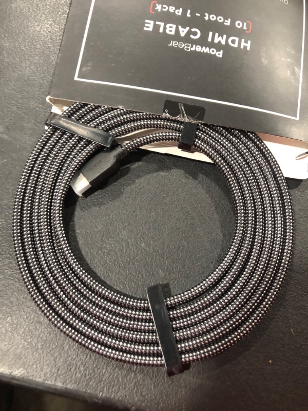 Photo 2 of PowerBear 4K HDMI Cable 10 ft | High Speed HDMI Cables, Braided Nylon & Gold Connectors, 4K @ 60HZ, Ultra HD, 2K, 1080p, Arc & CL3 Rated | for PB