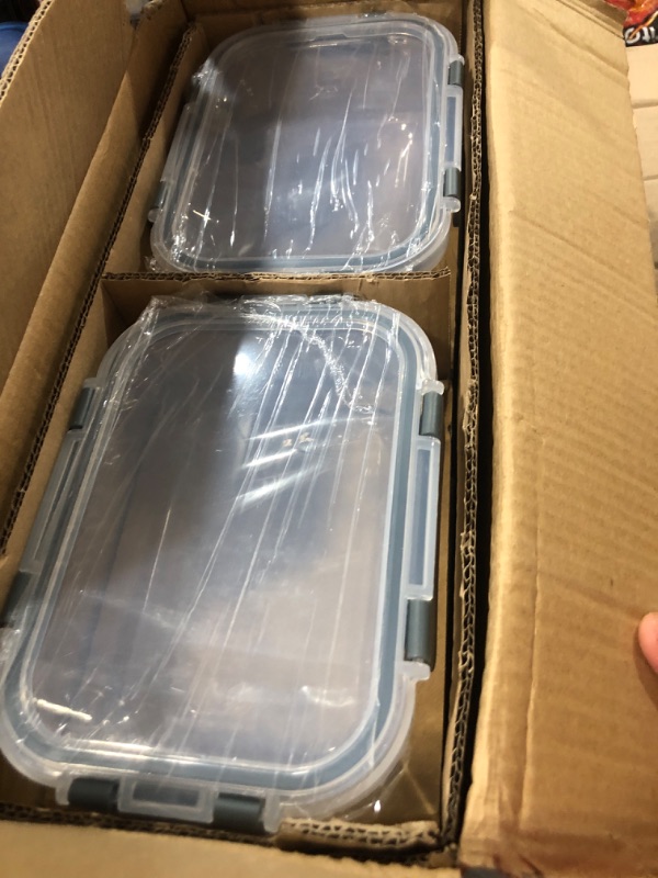 Photo 2 of [8-Pack,30 oz]Glass Meal Prep Containers,Glass Food Storage Containers,Airtight Glass lunch Containers with Lids - BPA-Free Microwave, Oven, Freezer and Dishwasher Gray