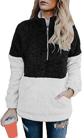 Photo 2 of Chase Secret Womens Long Sleeve Zip Sweatshirt Fleece Pullover Outwear Coat with Pockets(S-XXL) 