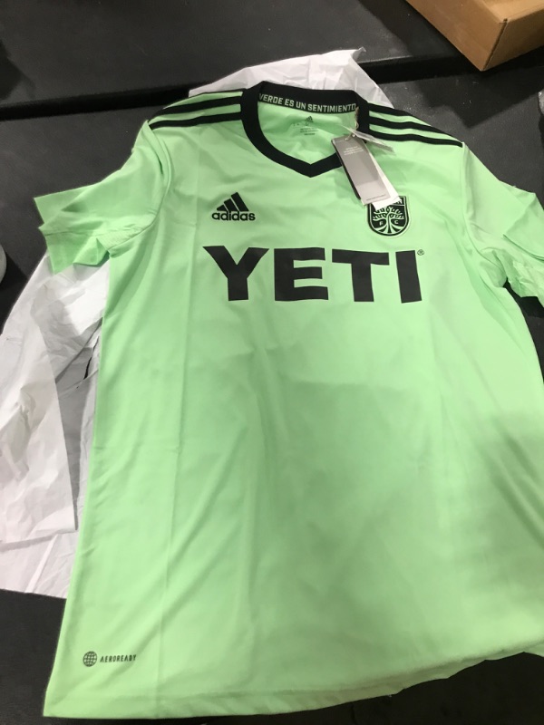 Photo 2 of (MEDIUM)  adidas Men's Austin FC Away Soccer Jersey 2022 Medium Mint, Black