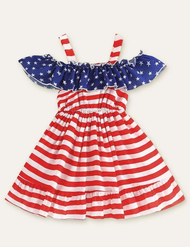 Photo 1 of (3-4 YRS) Independence Day Striped Dress