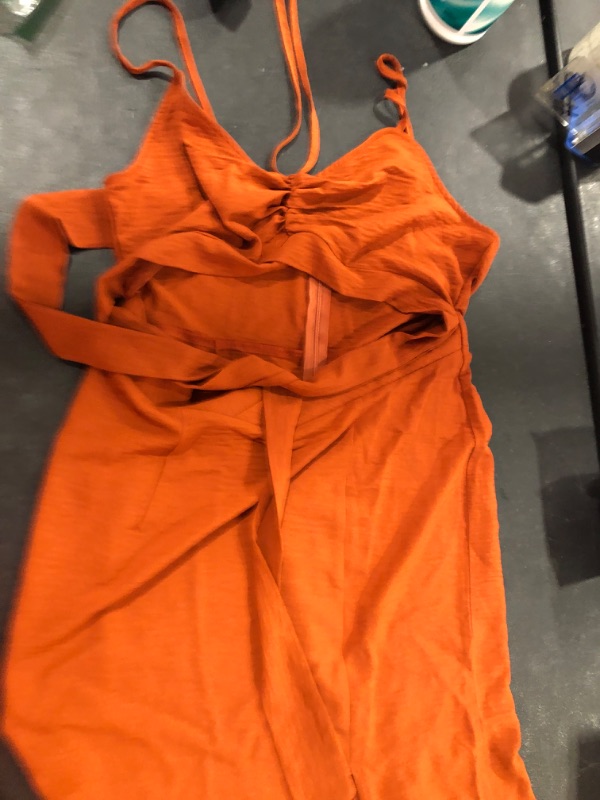 Photo 2 of (XL) TANGERINE SOULMATE CUT OUT DRESS