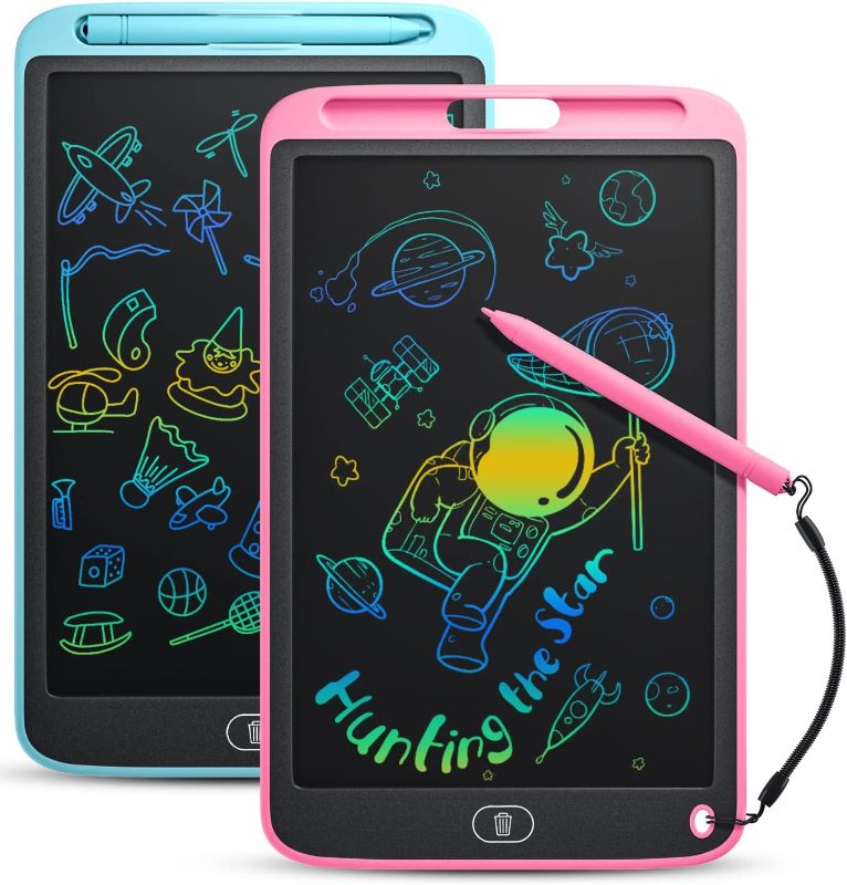 Photo 1 of 2 Pack 10 Inch Doodle Board Toys for Toddlers Kids, Colorful Drawing Tablets for 3 4 5 6 7 8 Years Old Boys and Girls, Educational Learning Toys Birthday Gifts, Blue+Pink
