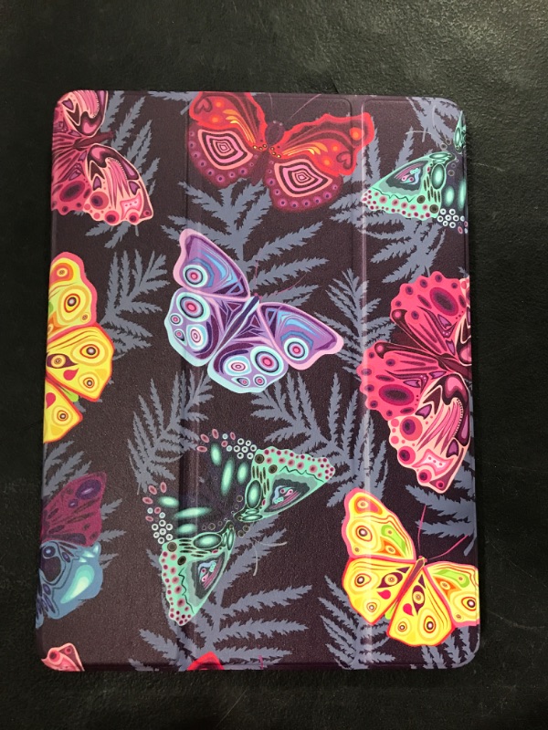 Photo 2 of  iPad 10.2 Case 9th Gen (2021)/8th Gen (2020)/7th Gen (2019) with Pencil Holder, Slim Stand Hard Back Shell Magnetic Smart Cover, Auto Wake/Sleep for iPad 10.2 Inch,Stylized Butterfly