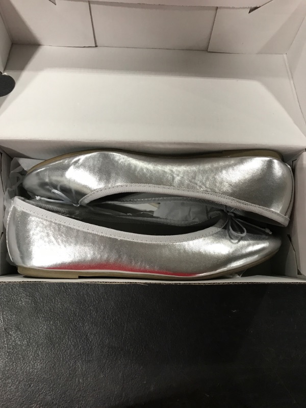 Photo 2 of (8.5) Feversole Women's Macaroon Colorful Memory Foam Cushion Insock Patent Ballet Flat 8.5 Silver