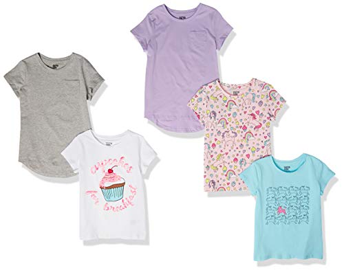 Photo 1 of (4T) Amazon Essentials Girls and Toddlers' Short-Sleeve T-Shirts, Multipacks