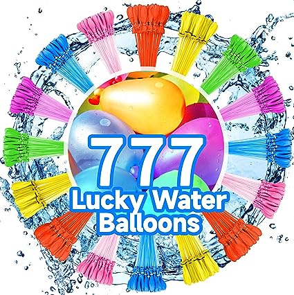 Photo 1 of 777 Quick Fill Colored Water Balloons Self Sealing Instant Balloons Refillable Summer Splash Fun Party Games for Kids Water Balloons Set for Young Adults Summer Beach Party Pool Splash Fun