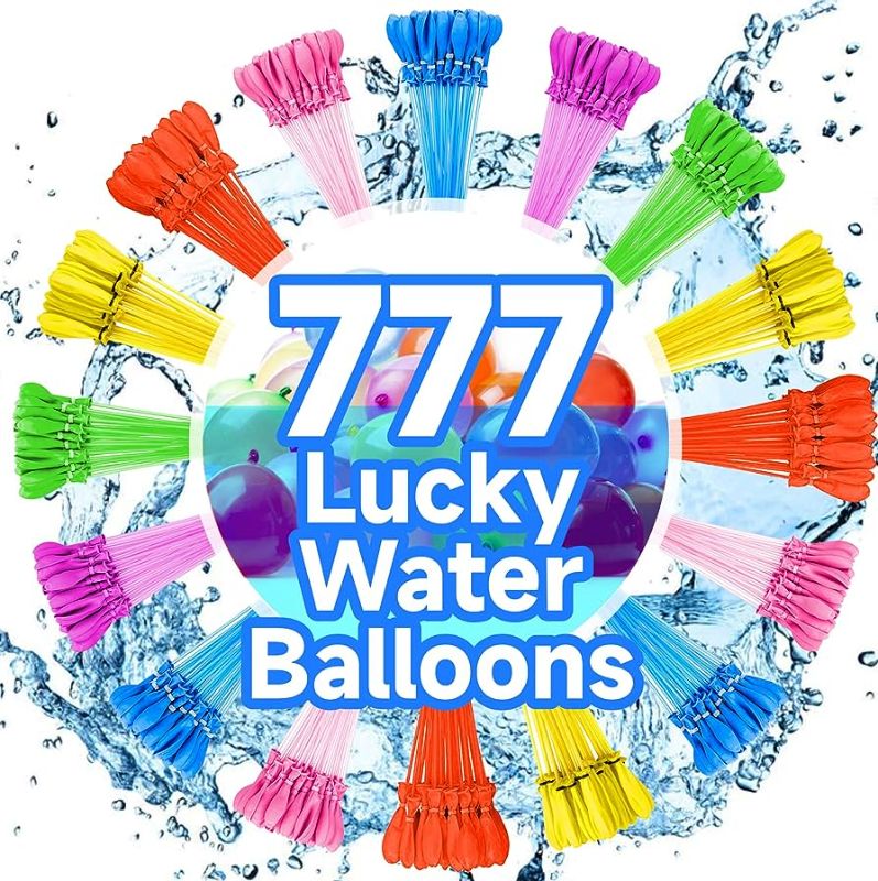 Photo 1 of 777 Quick Fill Colored Water Balloons Self Sealing Instant Balloons Refillable Summer Splash Fun Party Games for Kids Water Balloons Set for Young Adults Summer Beach Party Pool Splash Fun
