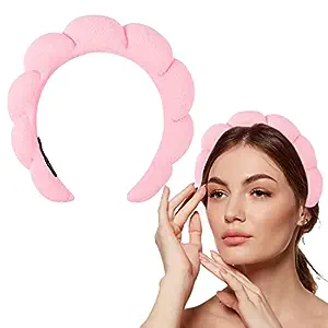 Photo 1 of ARRVEE Spa Headbands for Women-Headband for Washing Face, Makeup, Skincare, Shower, Hair Accessories -Sponge & Terry Cloth Headband, Pink…