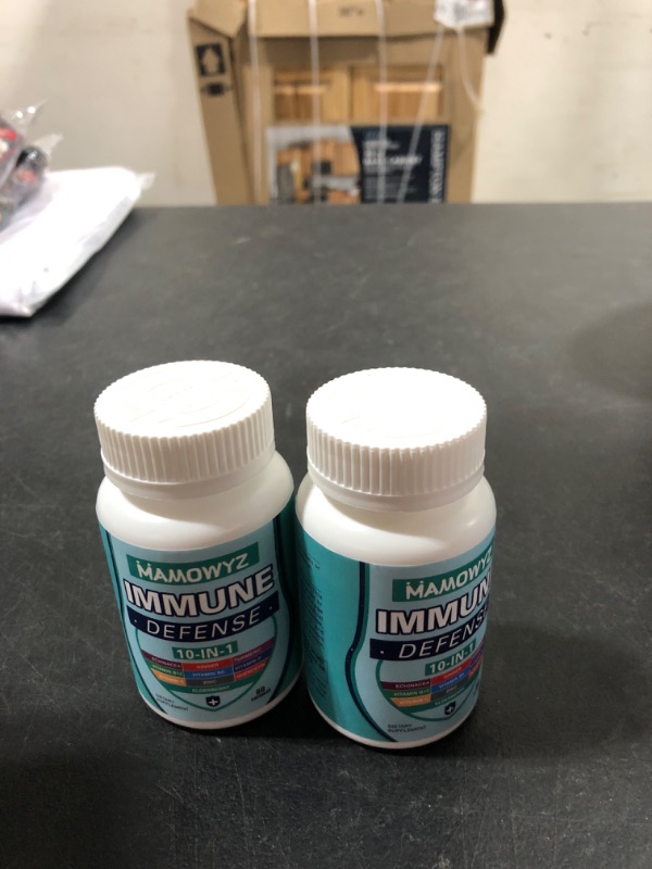 Photo 2 of 10 in 1 Immune Support Supplement - Immune System Booster for Adults & Children - Vitamin C B6 B12 D, Zinc, Quercetin, Echinacea, Elderberry, Turmeric Extract and Ginger Extract - 60 Capsules (2 Pack) BB 03.14.24